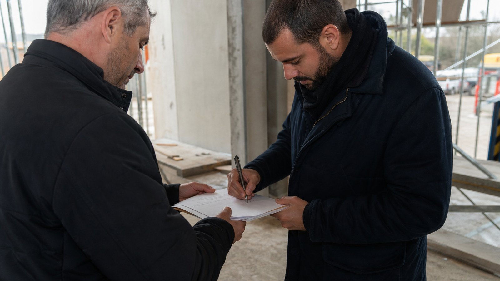 Signature d'un procès verbal de réception de travaux
